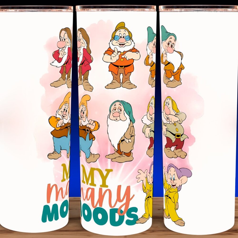 Seven Dwarves My Many Moods Cartoon Cup Mug Tumbler